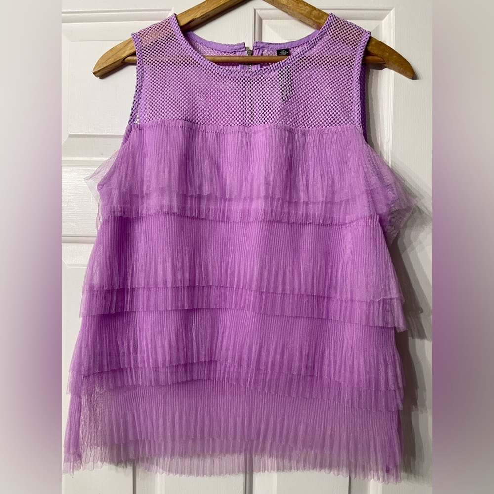 Design Lab | Purple tiered ruffle top
